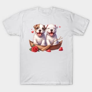 Valentine Bulldog Couple T-Shirt